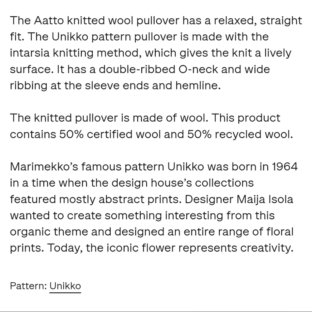 NWT Marimekko Aato Unikko Knitted Pullover - Picture 3 of 3